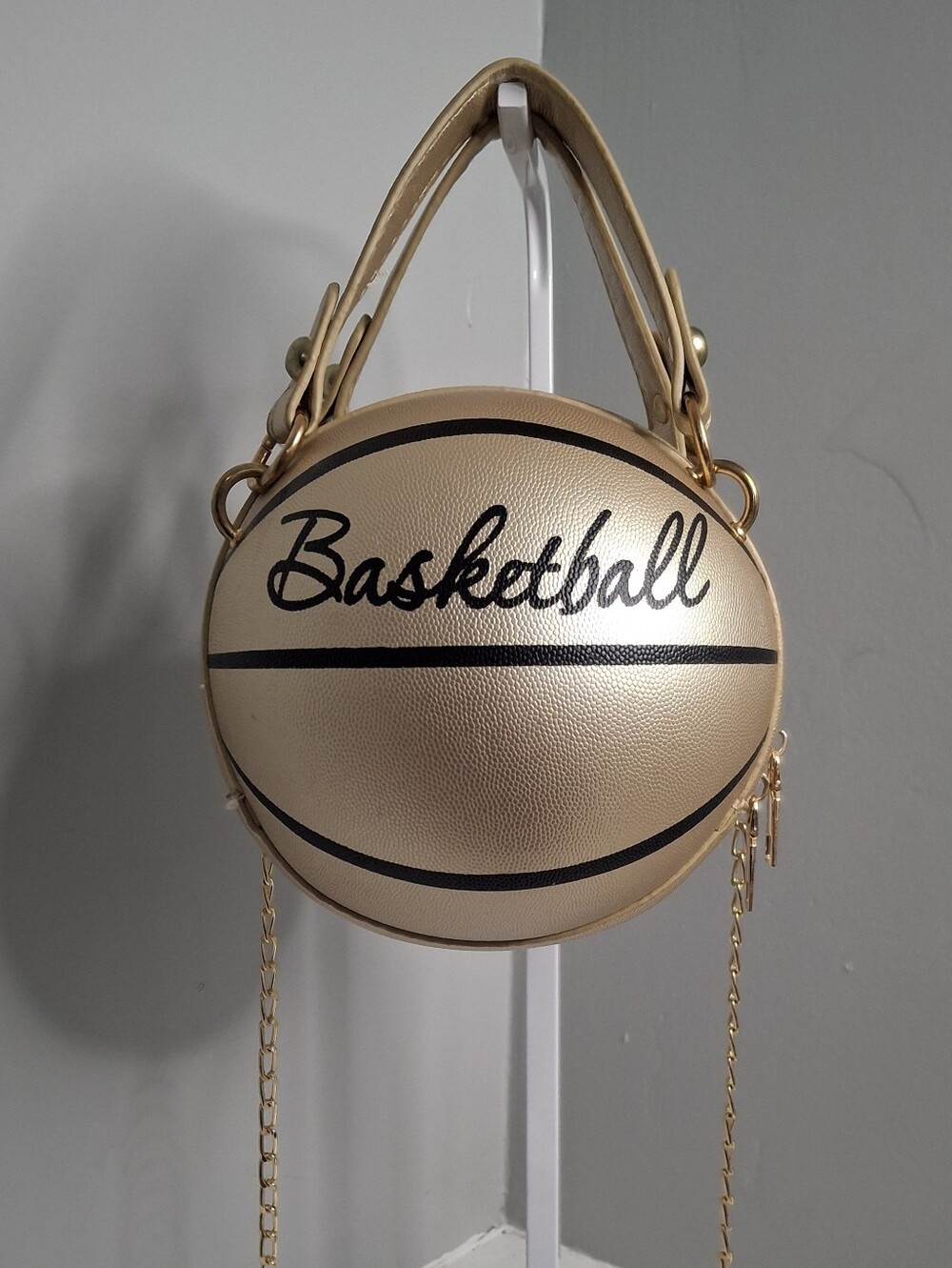Basketball Mini Bag Handbag in Metallic Gold